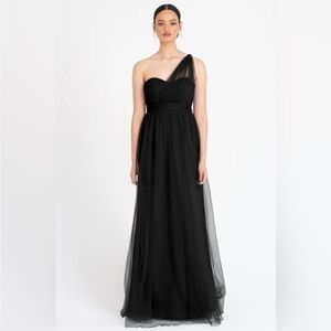 Jenny Yoo Women’s Annabelle Convertible Black Bridesmaid Dress in Size 0